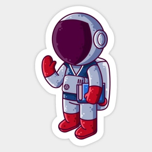 Cute Astronaut Student Cartoon Sticker